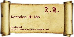 Kernács Milán névjegykártya