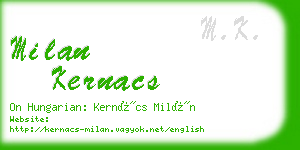 milan kernacs business card